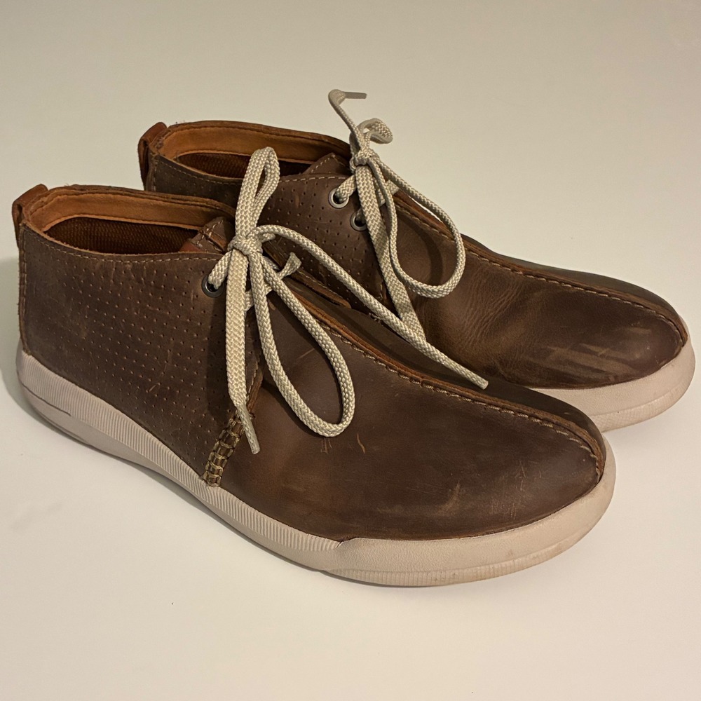 Clarks Collection Mens Size 9 Extreme Comfort‎ Brown Leather Chukka Boots